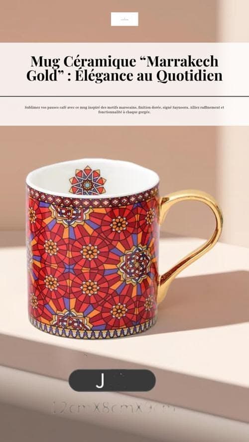 Mug céramique Marrakech Gold